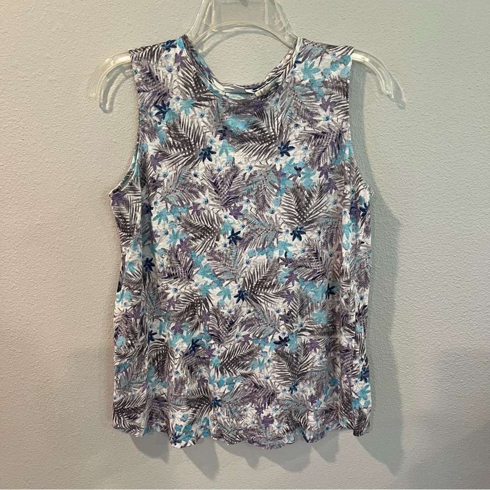 J. Jill Floral Tank Top - Blue and Purple